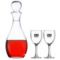 Elegance Decanter & 2 Wine Glasses